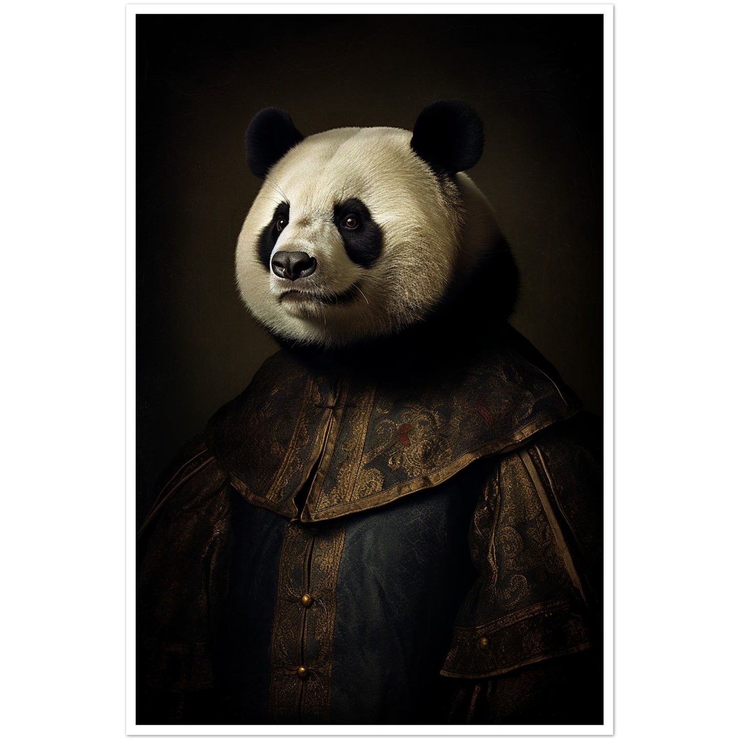 Majestic Tudor Panda Portraiture Wall Art Print