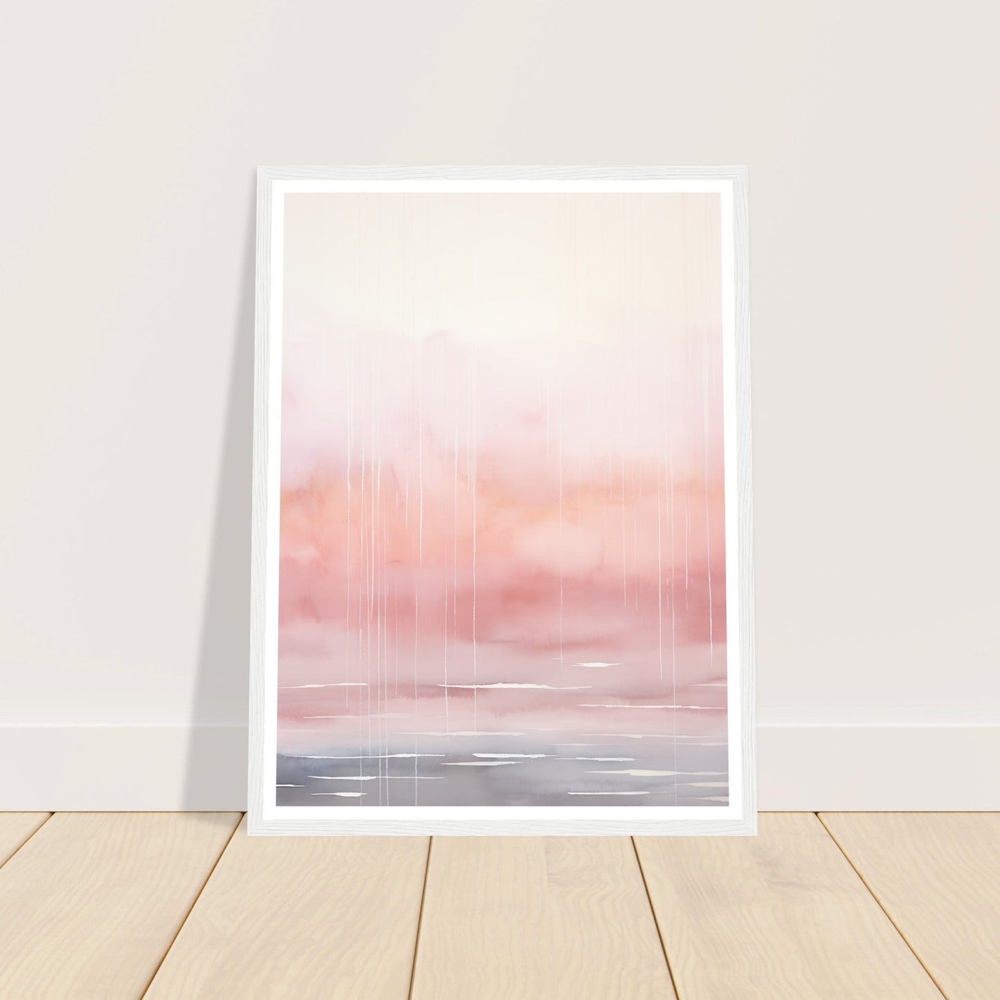 Minimalist Light Pink Tranquil Horizon Wall Art Print