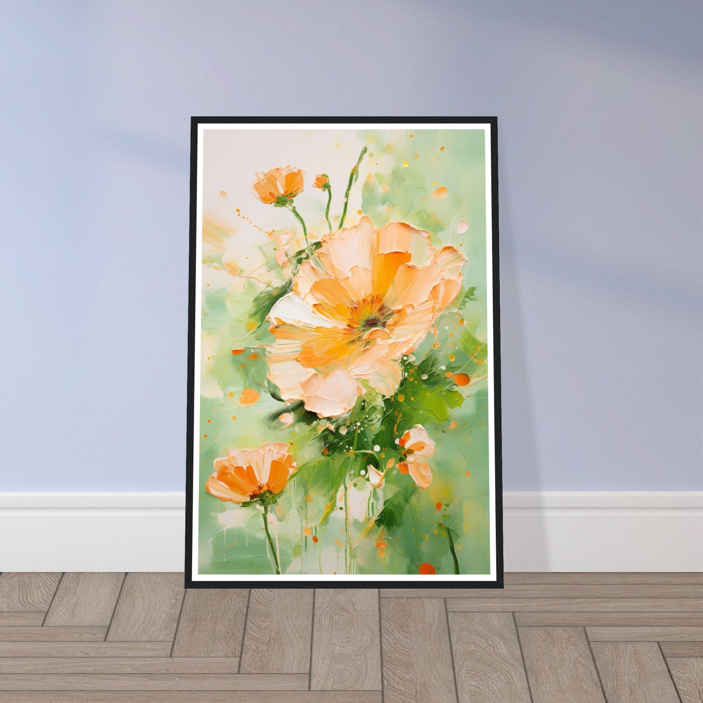 Soft Earthy Close-Up Marigold Flower Wall Art Print