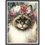 Load image into Gallery viewer, Flower Crowned Ragdoll Cat Wall Art Print