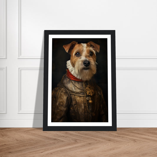 Tudor-Era Neck Ruff Dog Portraiture Wall Art Print