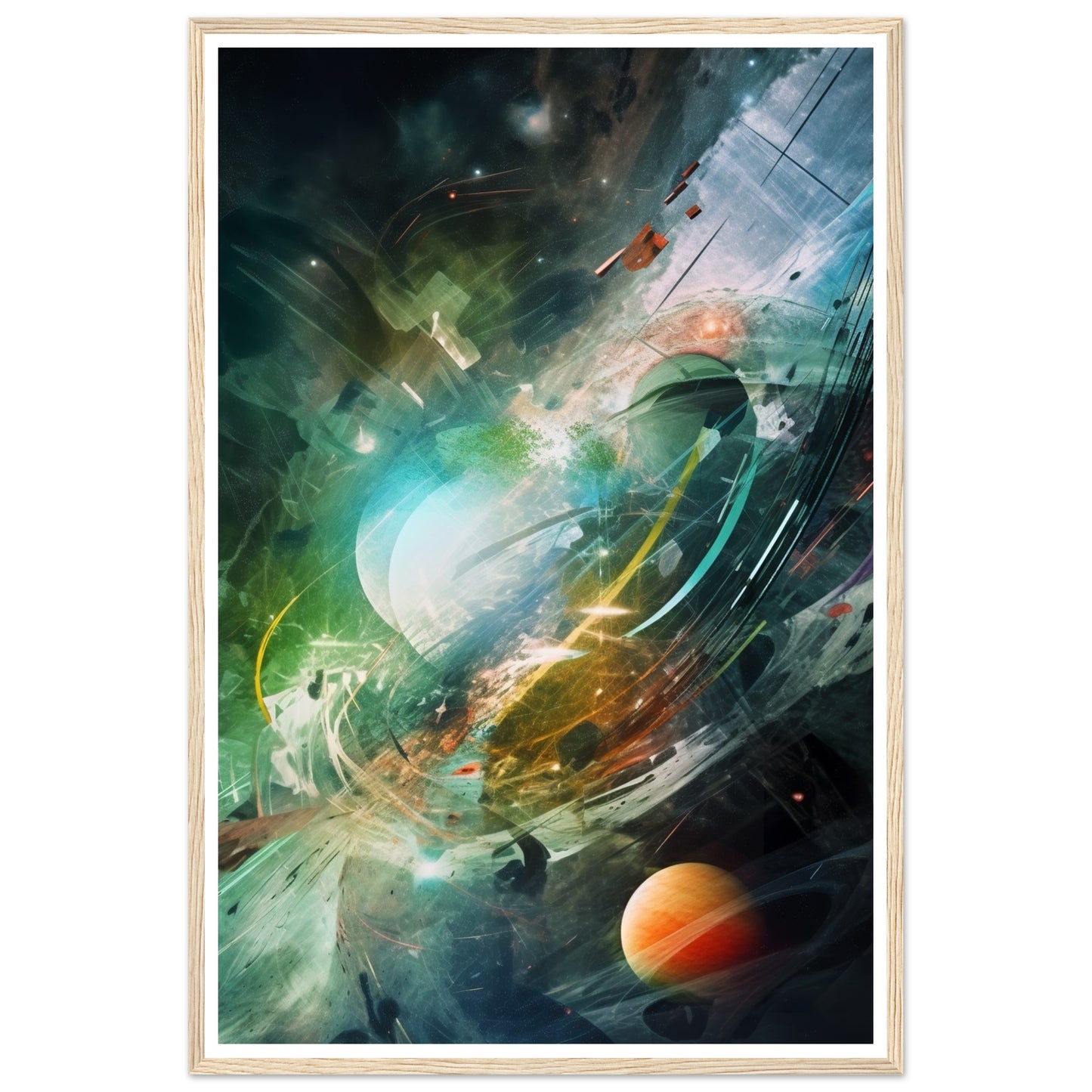 Otherworldly Celestial Abstract Collage Wall Art Print