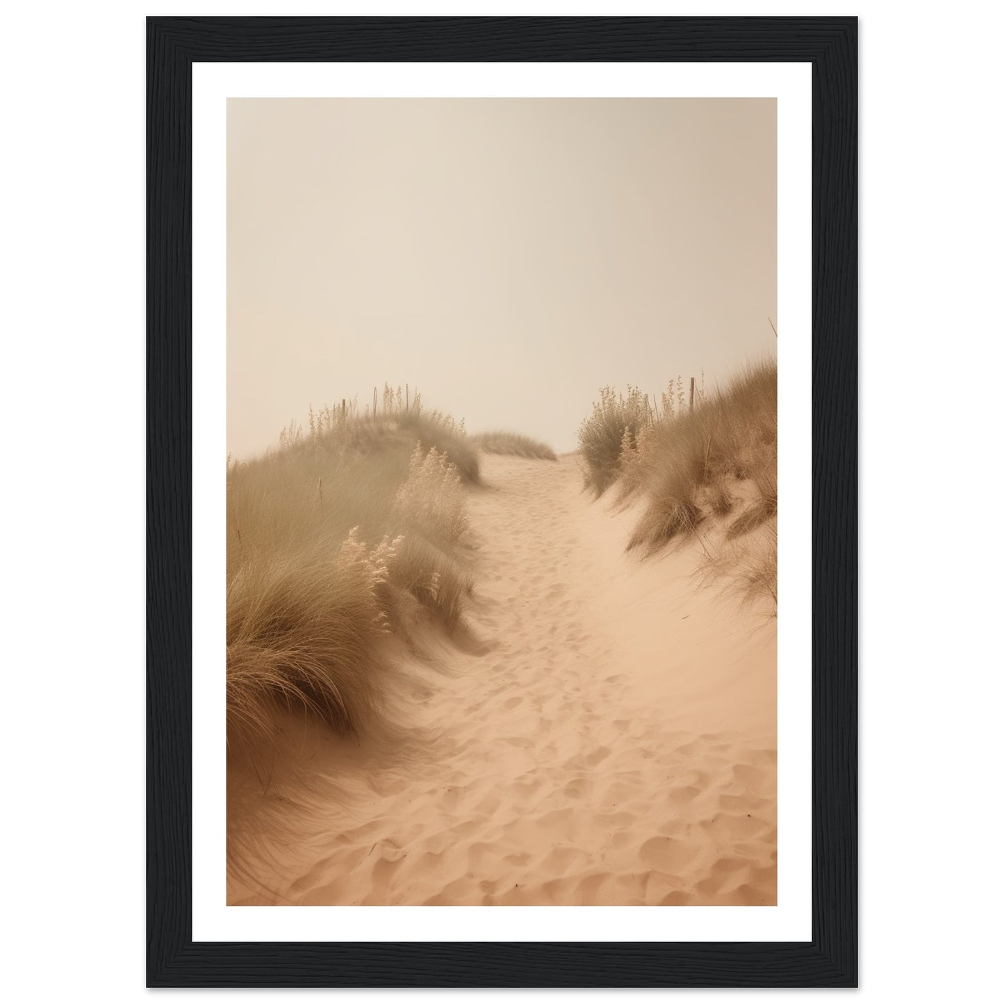 Hazy Beach Dune Pathway Photograph Wall Art Print