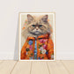 Groovy Hippy Kitty - Whimsical Ragdoll Cat Wall Art Print