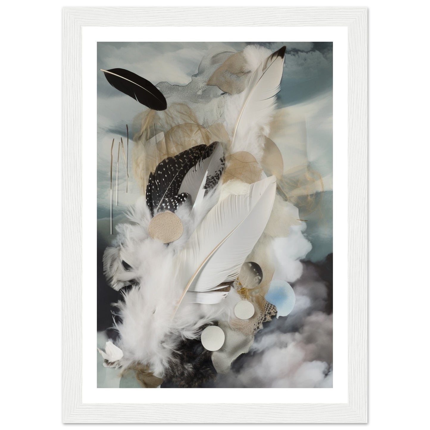 Calm Feathered Skies Abstract Feathers Wall Art Print