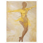 Rhythmic Whirling Ballet Painting in Yellow and Brown