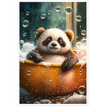 Load image into Gallery viewer, Bubble Bath Panda Bathroom Wall Art Print
