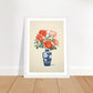 Elegant Roses in Blue Vase Wall Art Print