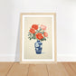 Elegant Roses in Blue Vase Wall Art Print