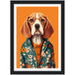 Fashionable Floral Beagle Dog Illustration Wall Art Print