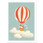 Load image into Gallery viewer, Dog in Hot Air Balloon Adventure Wall Art Print
