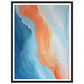 Melted Streams of Orange and Blue Abstract Painting Wall Art Print