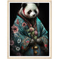 Panda in Kimono Illustration Wall Art Print