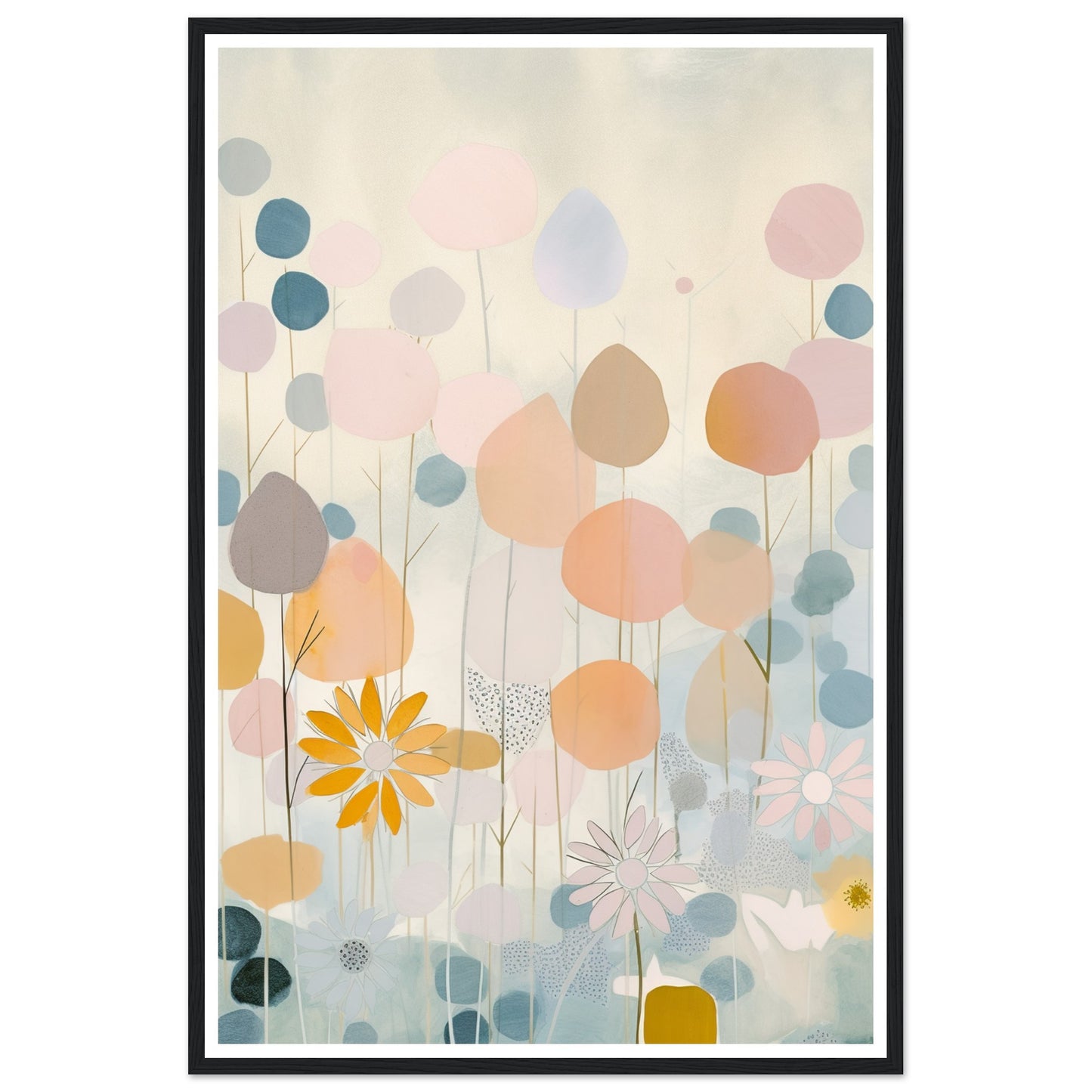 Blossoming Meadows Pastel Symphony Wall Art Print