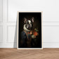 Floral Regency French Bulldog Wall Art Print