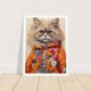 Groovy Hippy Kitty - Whimsical Ragdoll Cat Wall Art Print