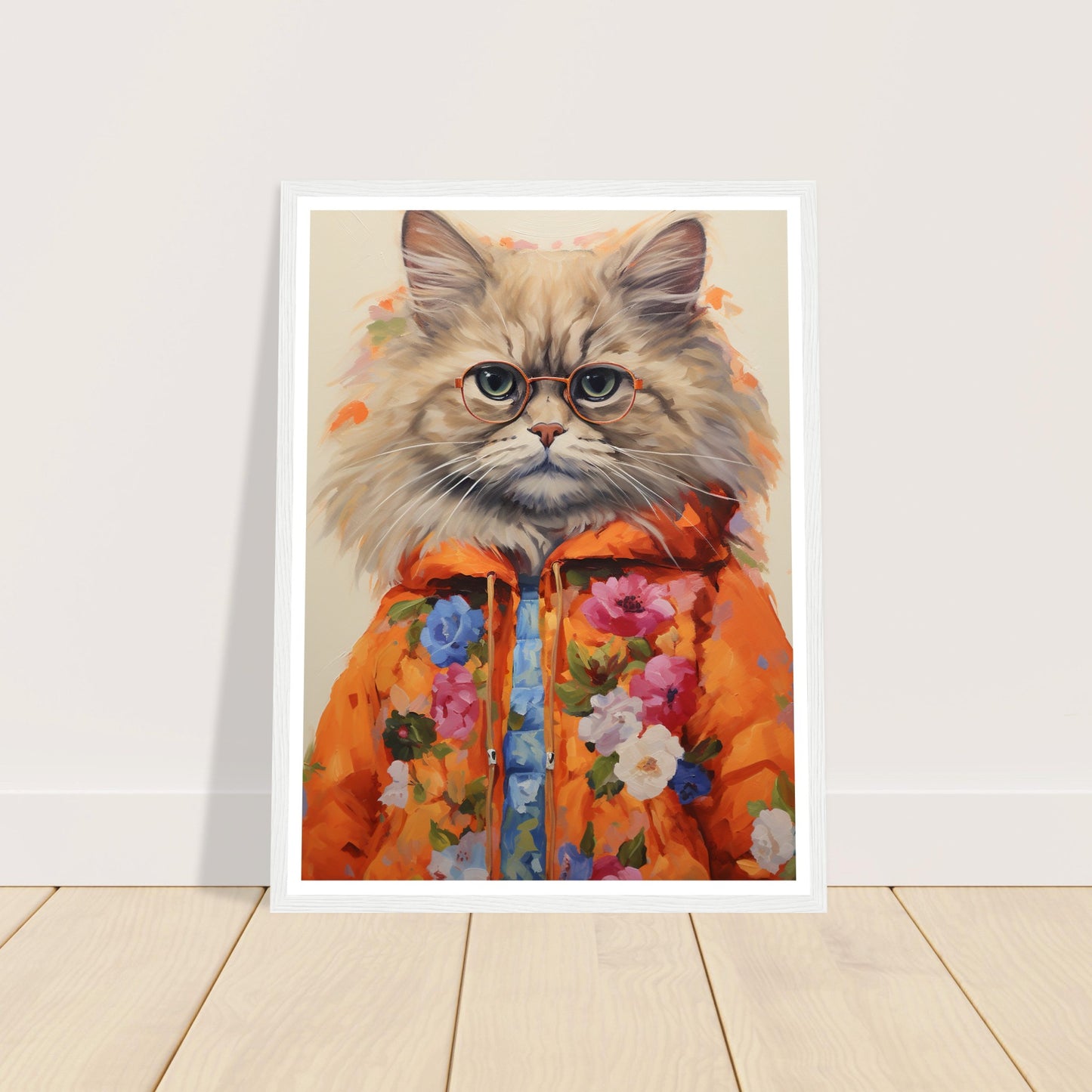 Groovy Hippy Kitty - Whimsical Ragdoll Cat Wall Art Print