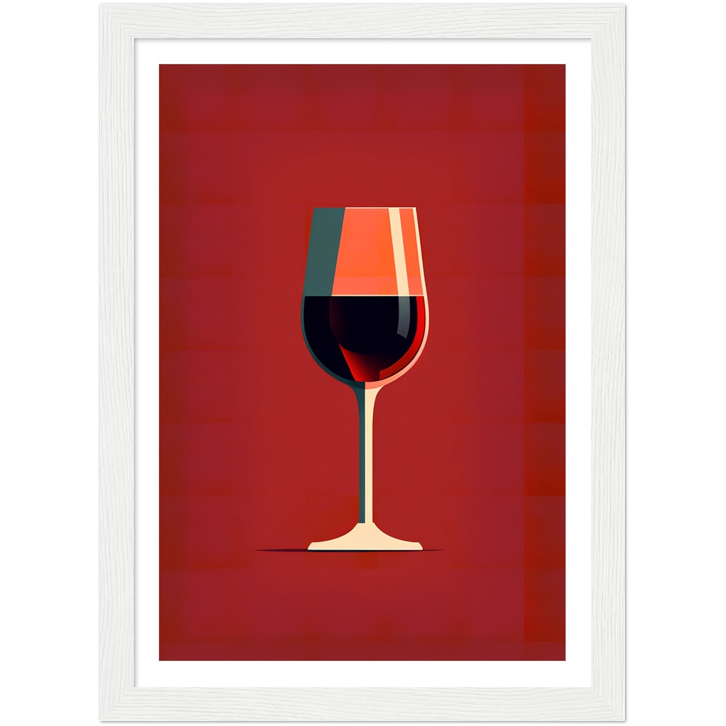 Red Wine Chic Minimalist Wine Glass Art