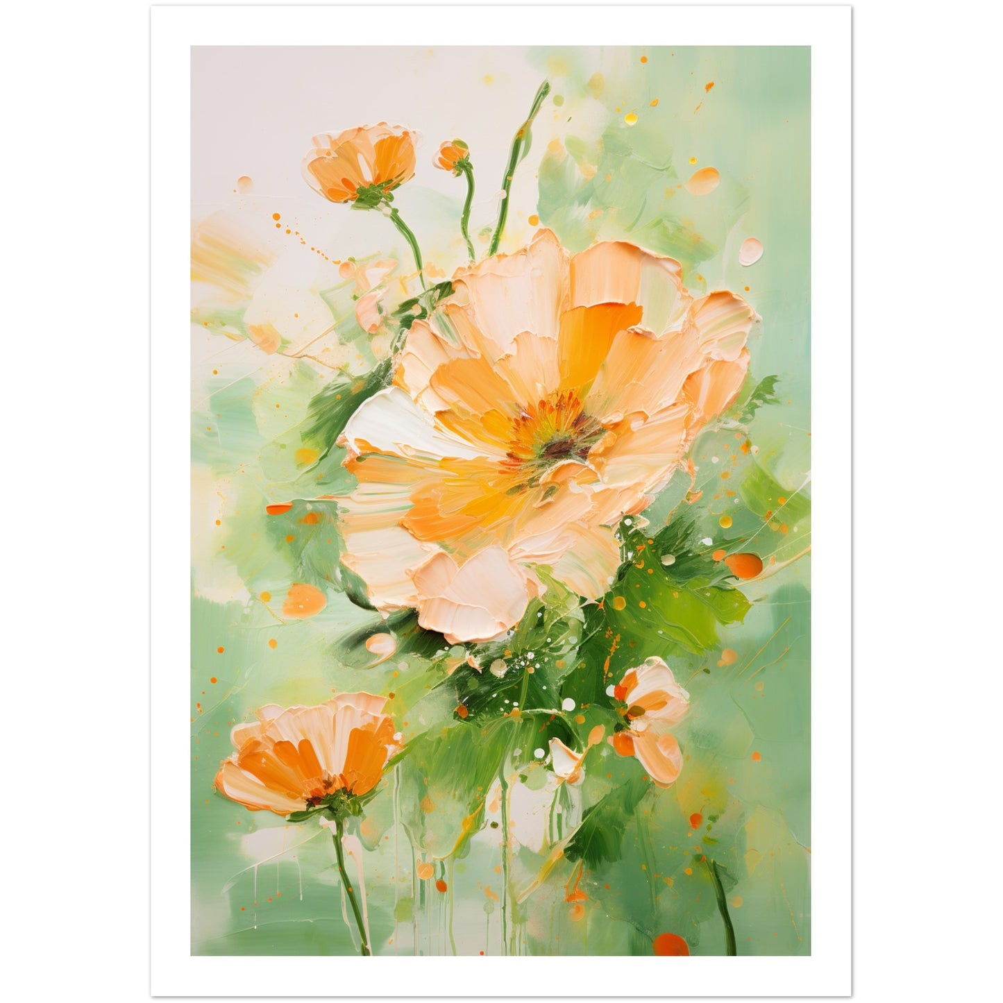 Soft Earthy Close-Up Marigold Flower Wall Art Print