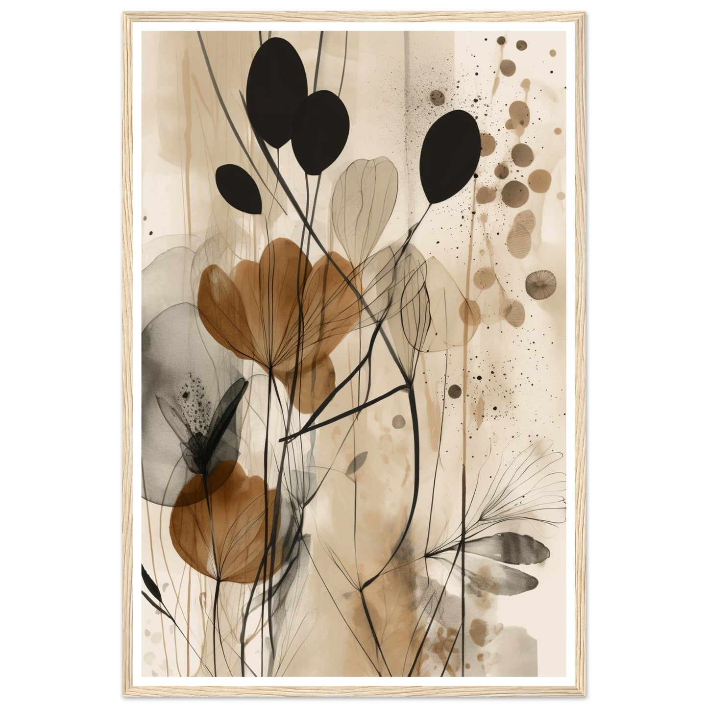 Earthly Abstract Plant Patterns Collage Wall Art Print