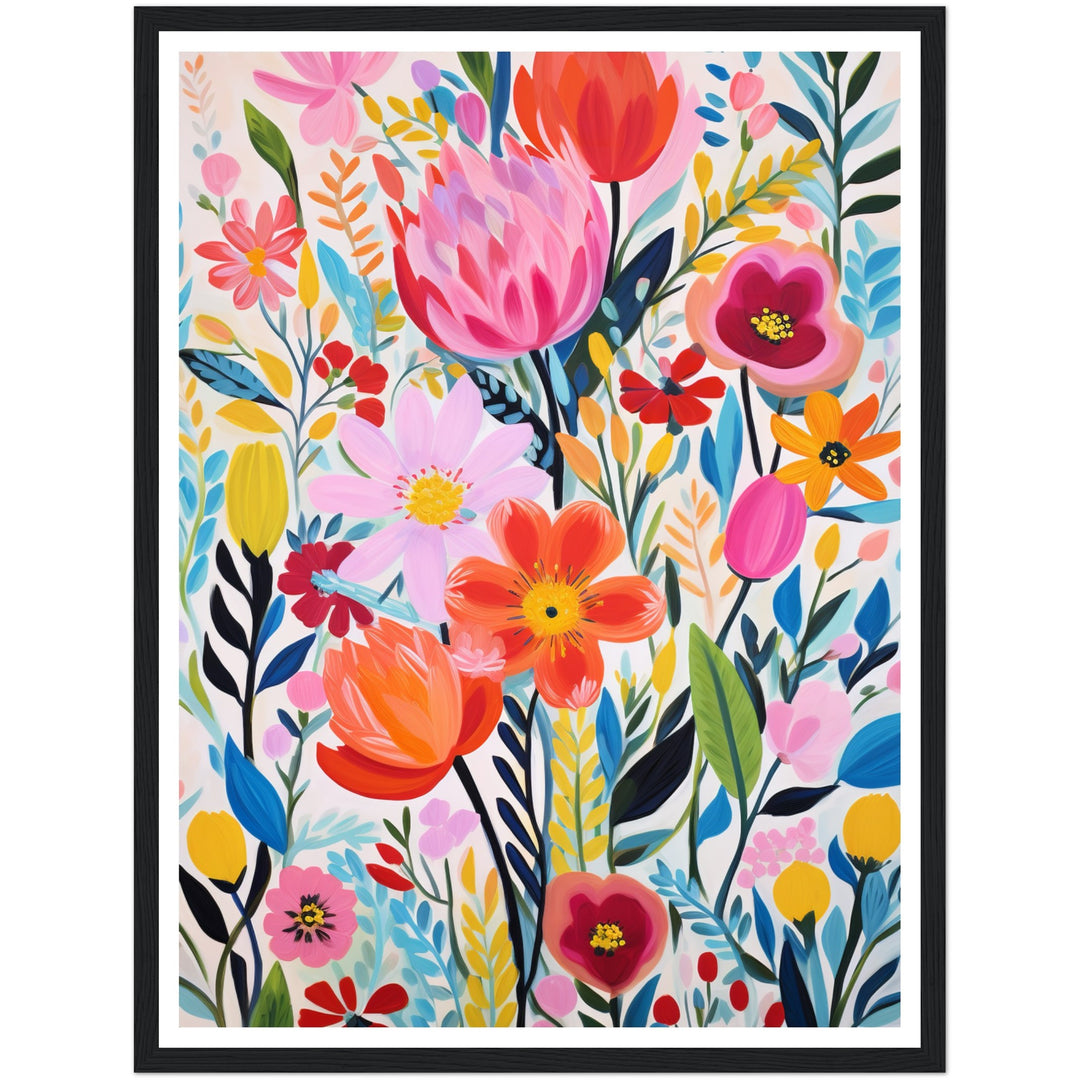Folklore Botanical Flower Blooms Wall Art Print