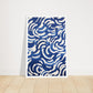 Blue Nautical Swirl Symphony Abstract Pattern Wall Art Print