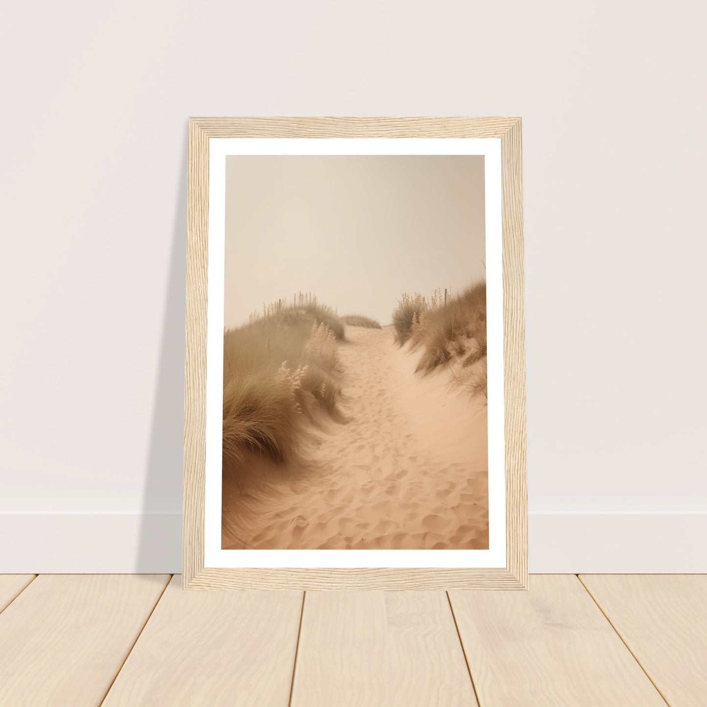 Hazy Beach Dune Pathway Photograph Wall Art Print