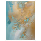 Melted Waves of Blue and Bronze Shimmer Abstract Painting Wall Art Print