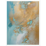 Load image into Gallery viewer, Melted Waves of Blue and Bronze Shimmer Abstract Painting Wall Art Print