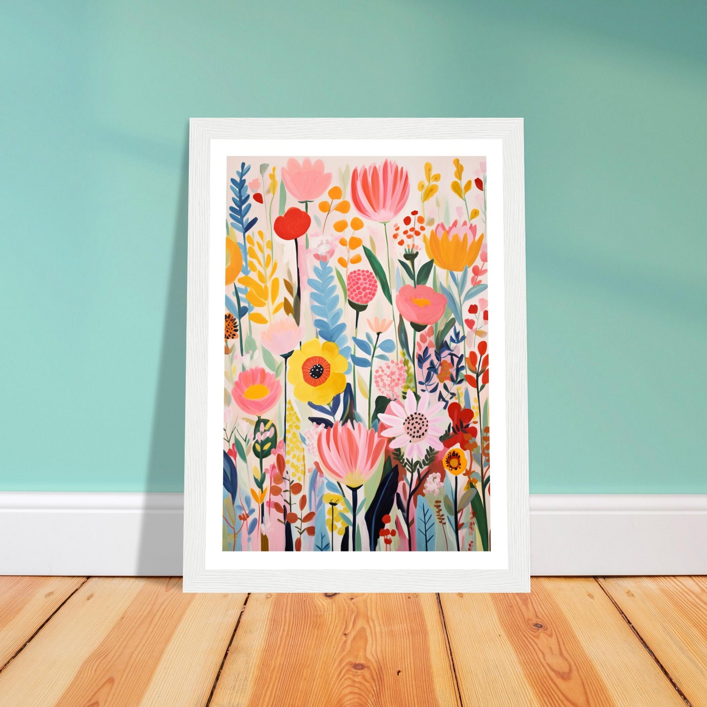 Playful Wild Flowers Bloom Wall Art Print