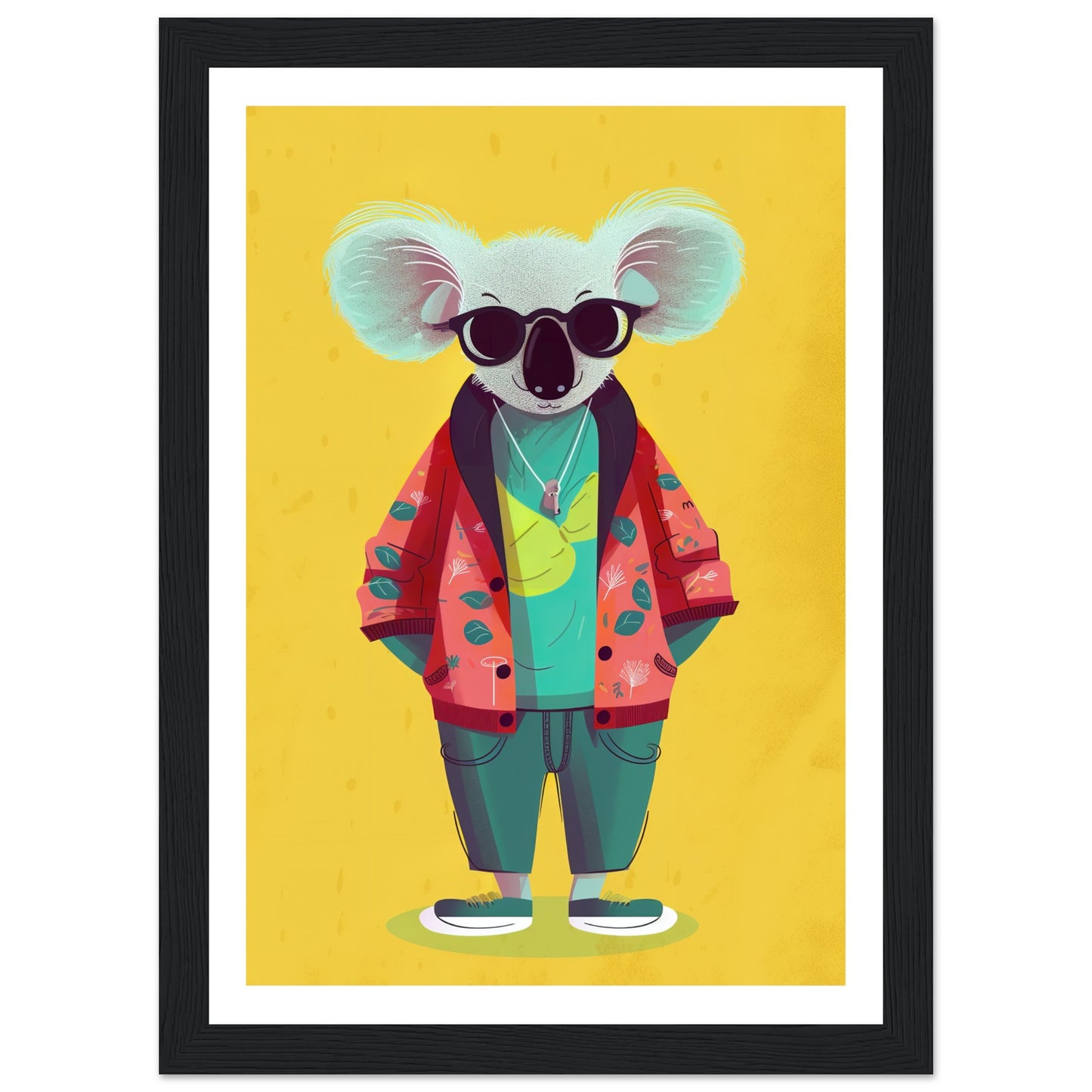 Trendy Koala Couture Illustration Wall Art Print