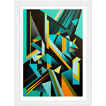 Load image into Gallery viewer, Turquoise Tango: Geometric Abstract Wall Art Print