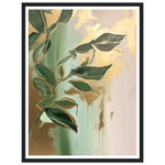 Load image into Gallery viewer, Golden Botanical Fluid Leaf Symphony Wall Art Print