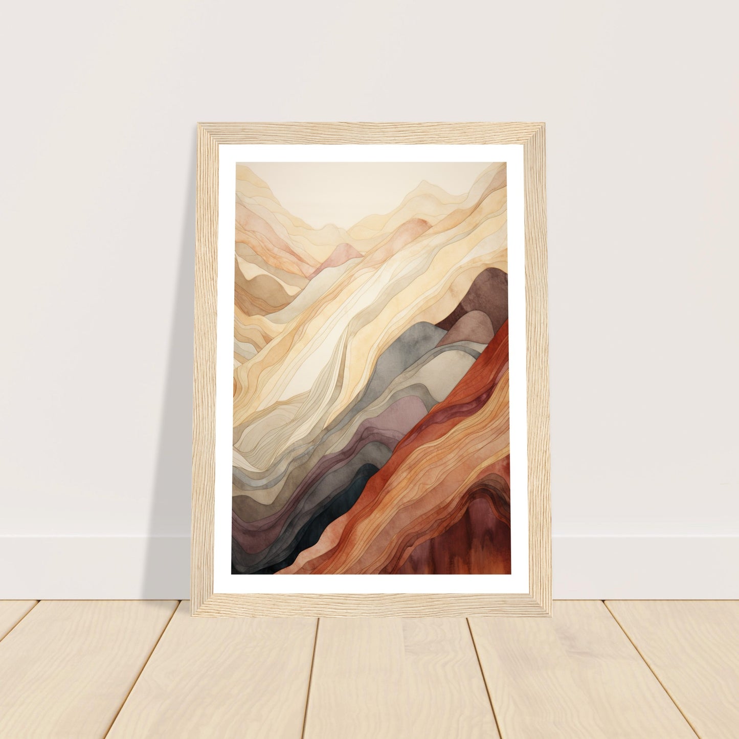 Earthly Abstract Mountain Range Wall Art Print