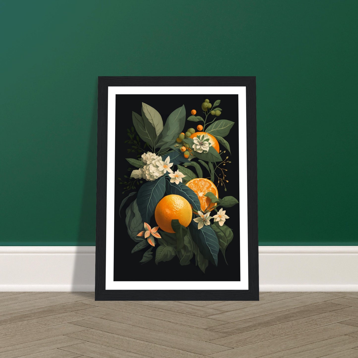 Tropical Orange Botanical Vignette Wall Art Print