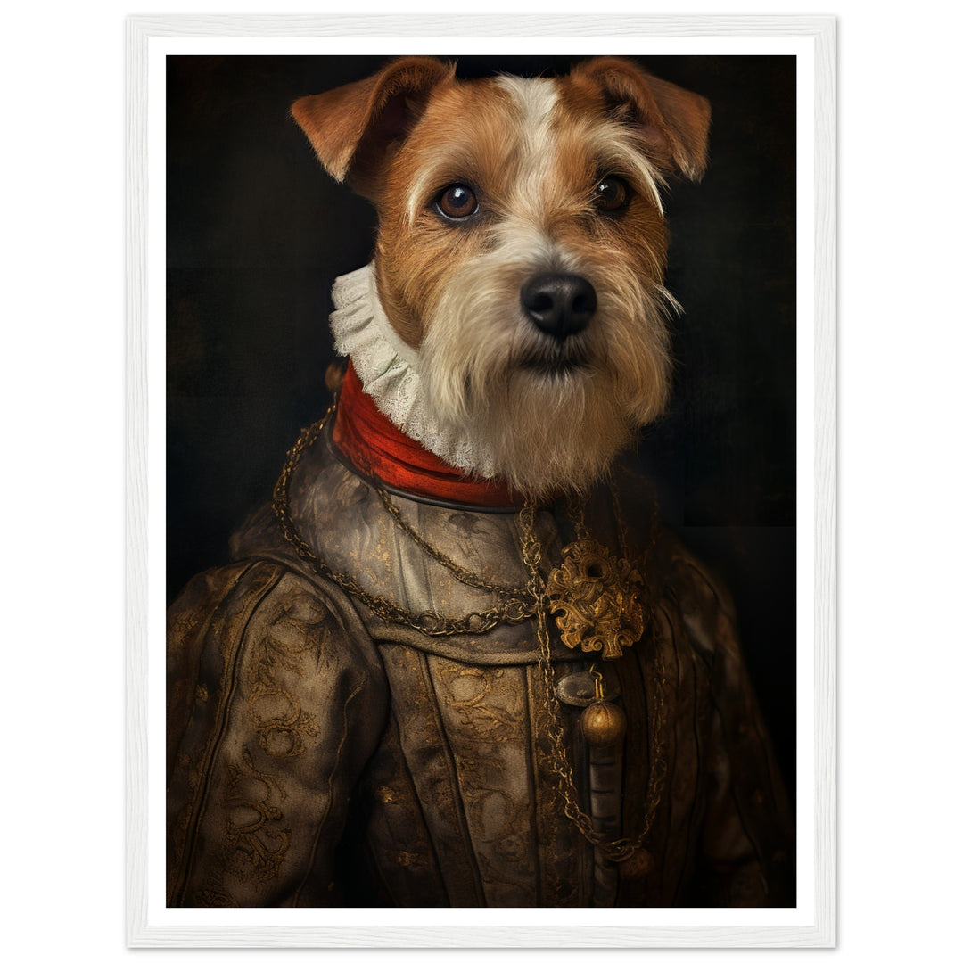 Tudor-Era Neck Ruff Dog Portraiture Wall Art Print