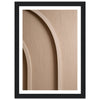 Textured beige arch pattern art print in a black wood frame, A4