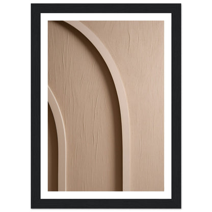 Textured beige arch pattern art print in a black wood frame, A4