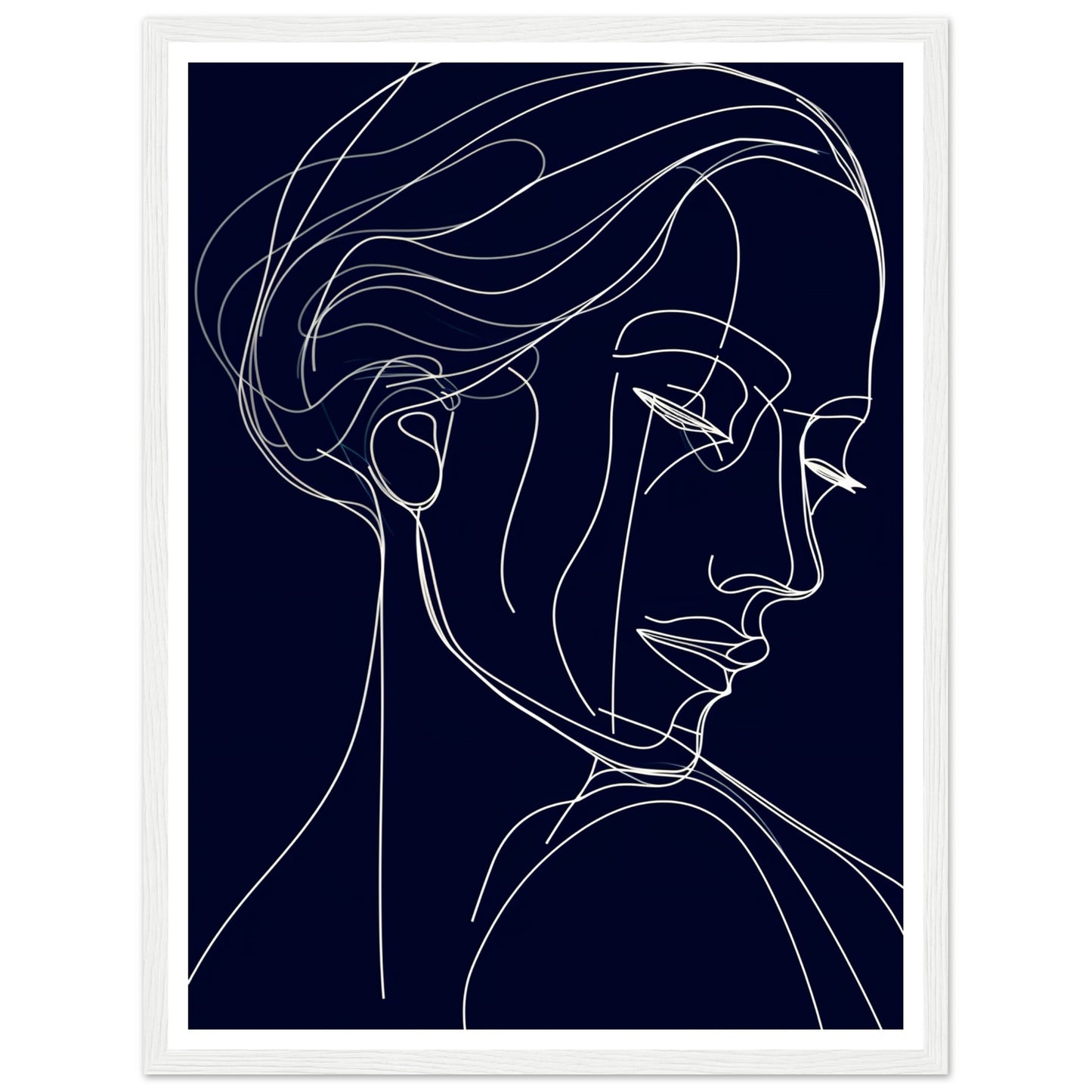 Graceful Contours - Minimalist Woman Portrait Wall Art Print