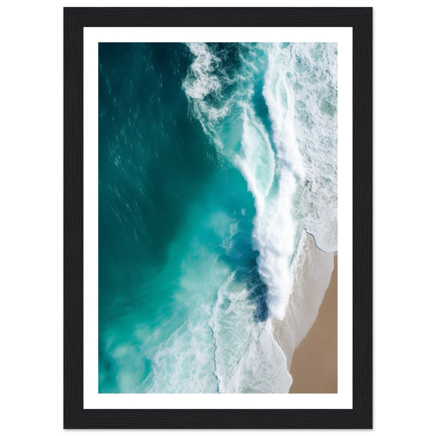 Blue Surge - Aerial Photograph of Ocean Waves Wall Art Print