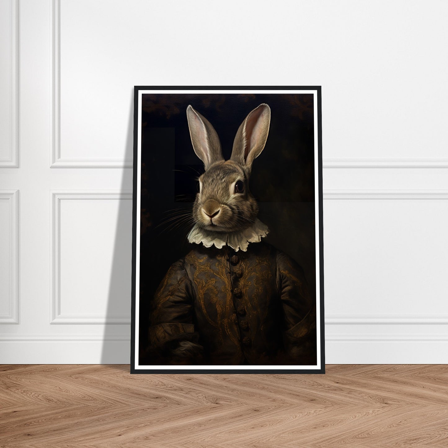 Vintage Tudor Rabbit Portraiture Wall Art Print