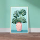 Symmetrical Monstera Plant Illustration Wall Art Print