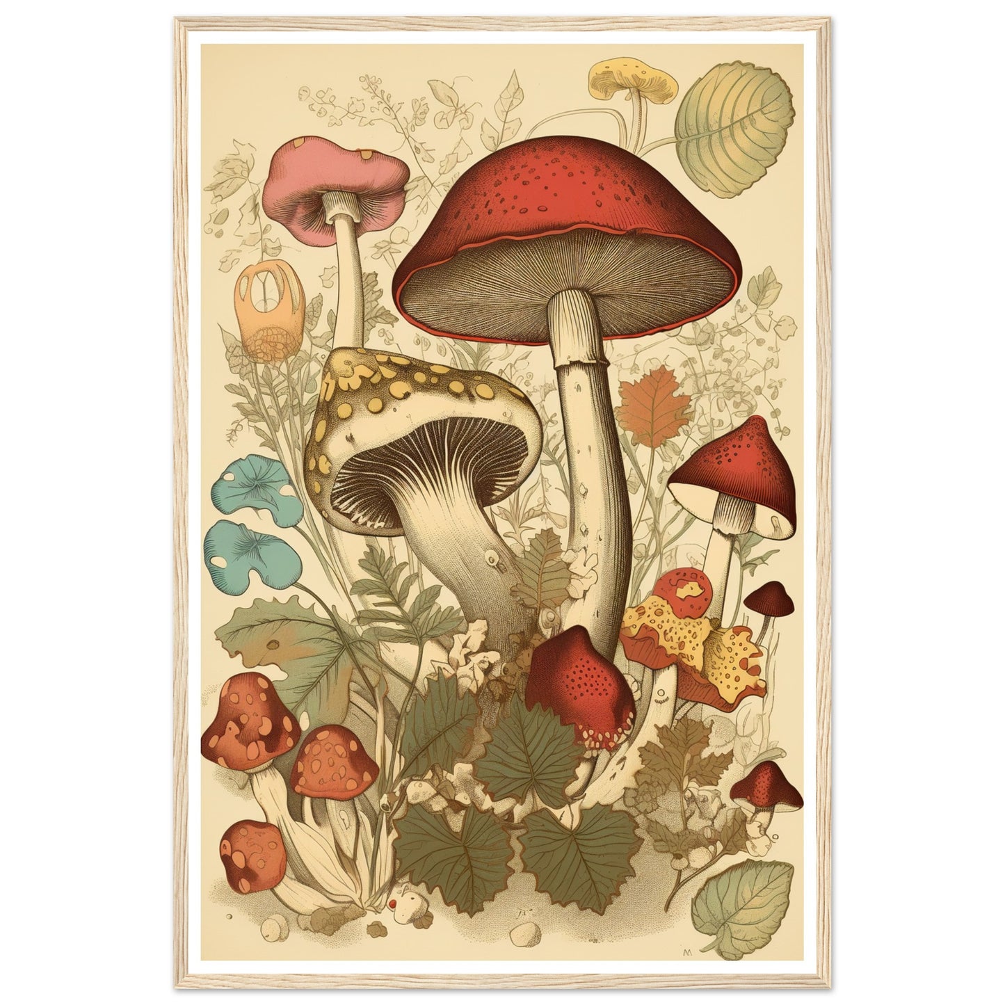 Whimsical Fungi - Vintage Botanical Wall Art Print