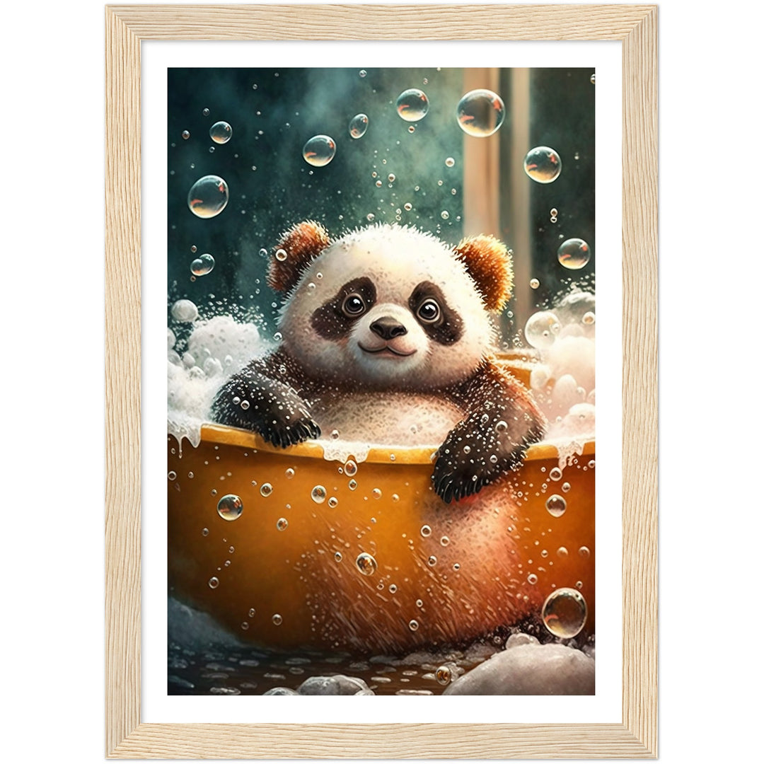 Bubble Bath Panda Bathroom Wall Art Print