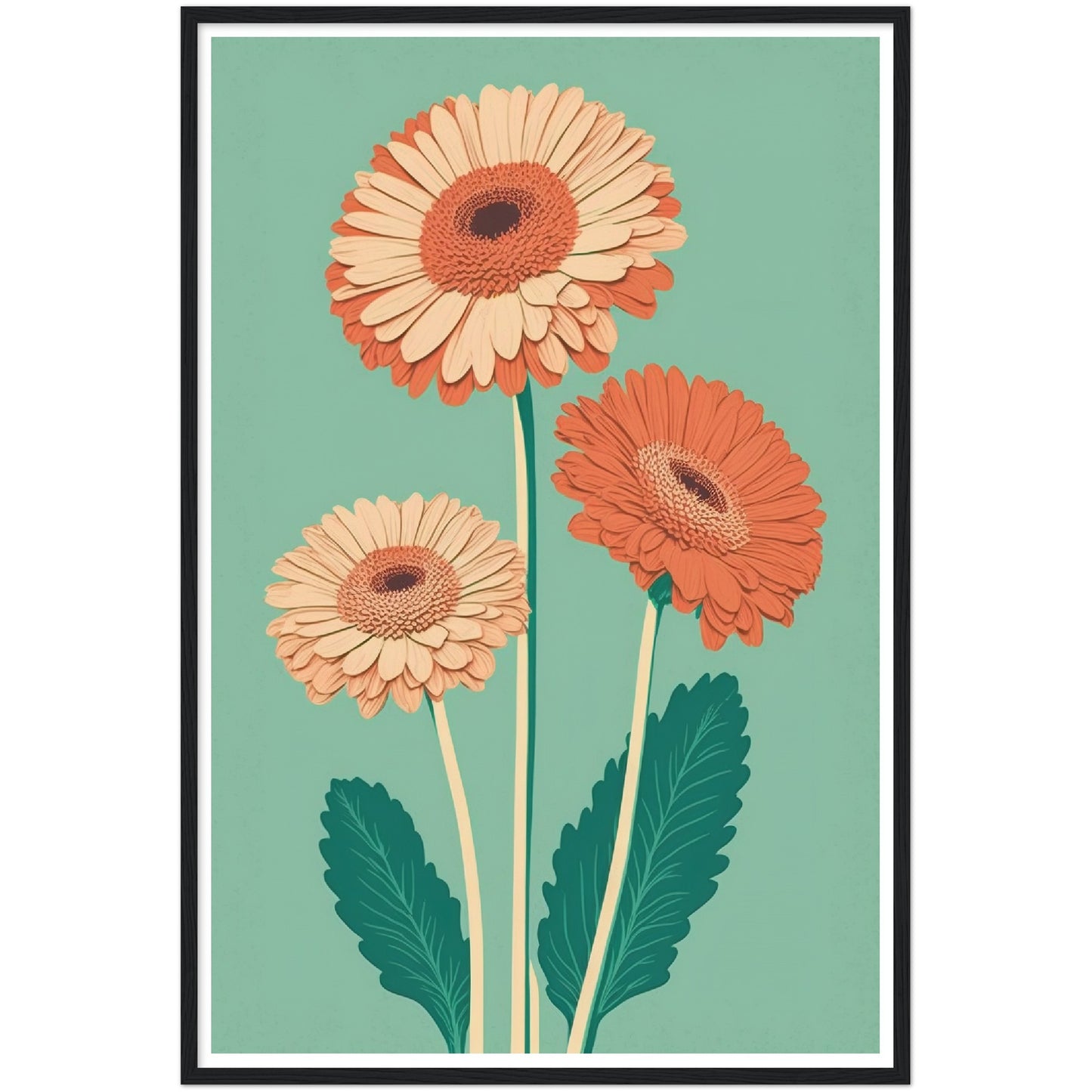 Radiant Gerbera Minimalist Daisy Flower Art