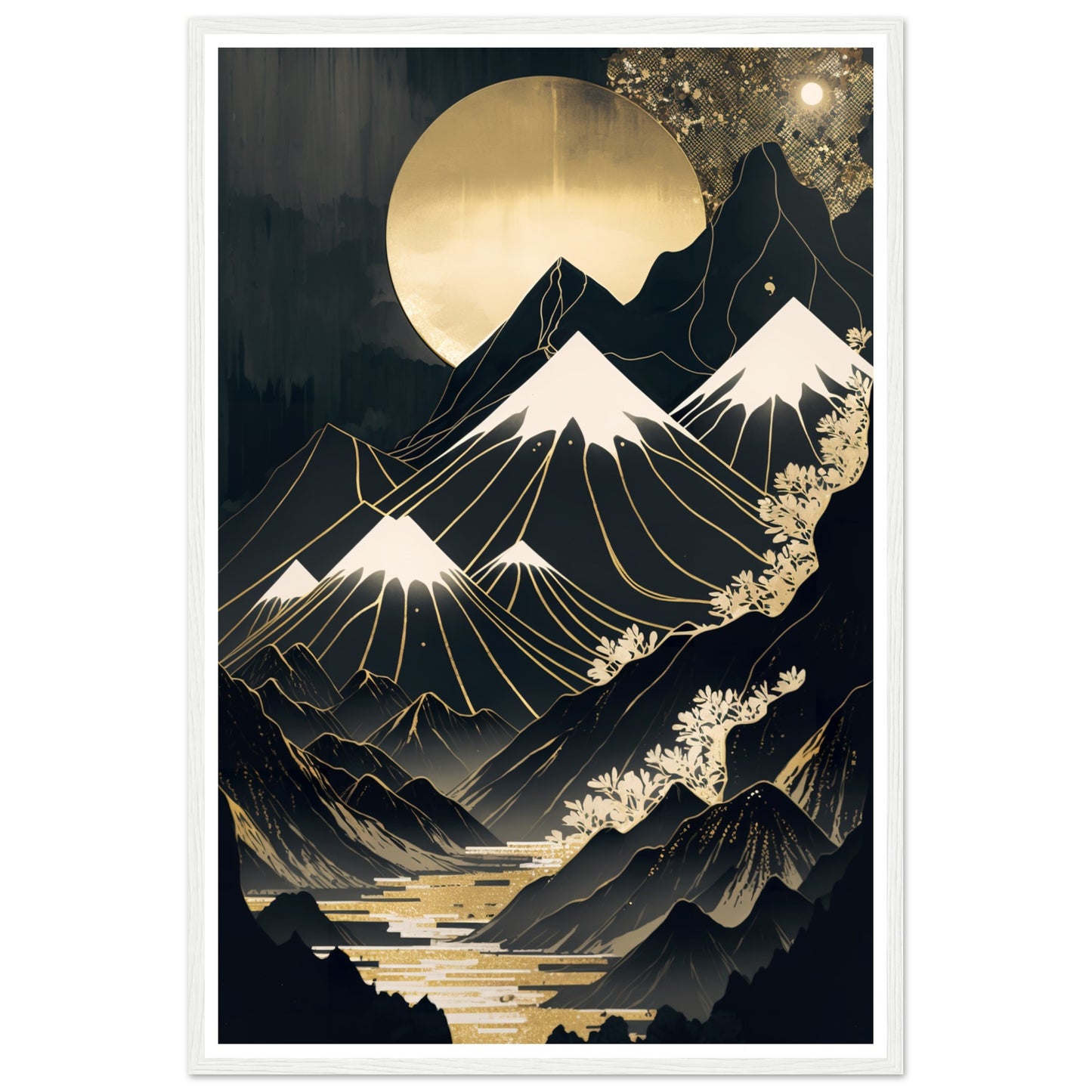 Shimmering Gold Dark Mountainous Vistas