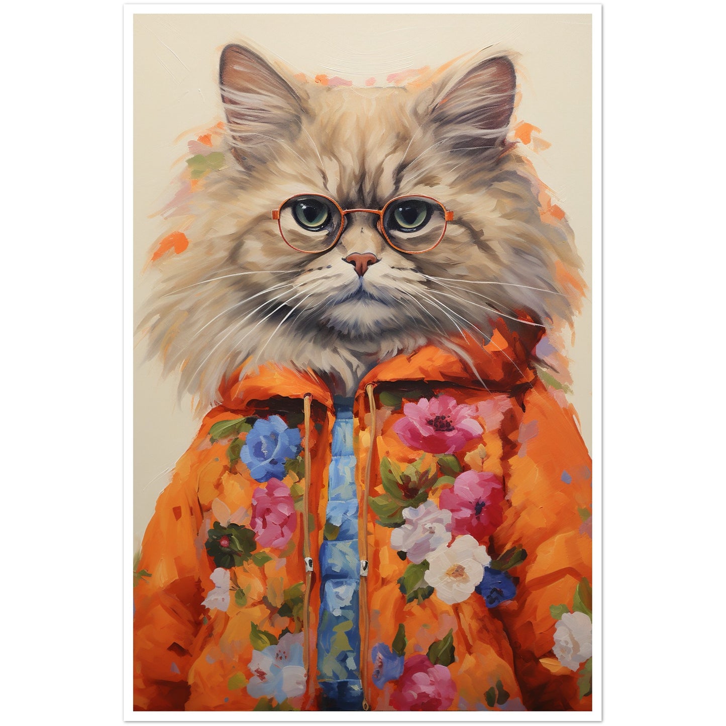 Groovy Hippy Kitty - Whimsical Ragdoll Cat Wall Art Print