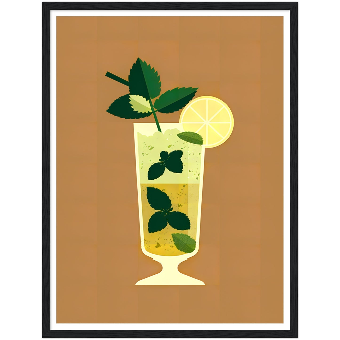 Mojito Cocktail Illustration Wall Art Print