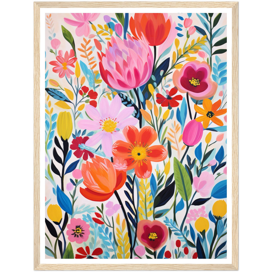 Folklore Botanical Flower Blooms Wall Art Print