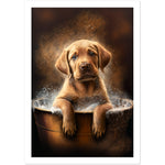 Load image into Gallery viewer, Bubble Bath Labrador Dog Bathroom Wall Art Print